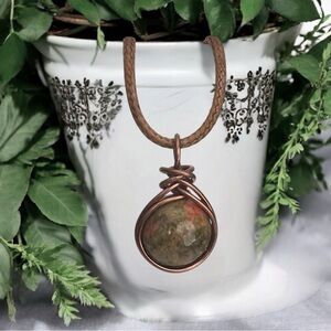 5 For $25💫Wire Wrapped Unakite Stone Pendant